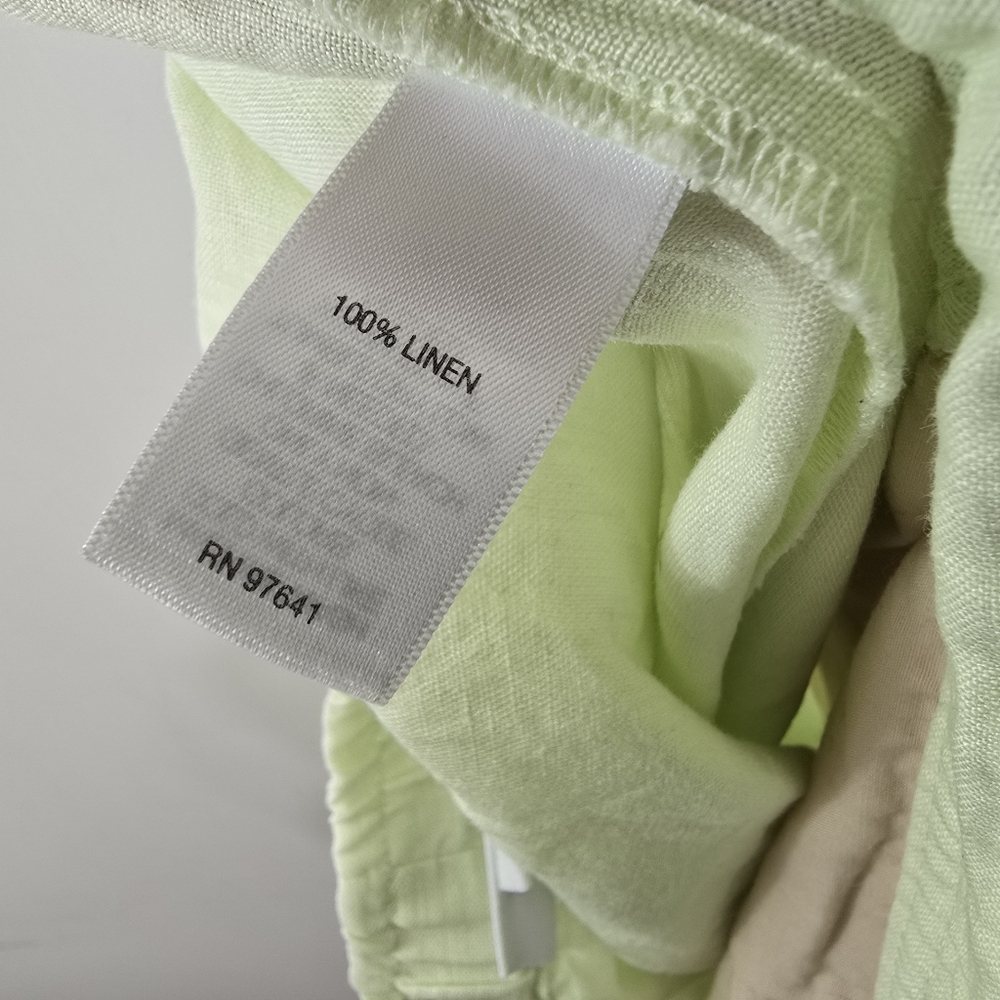 Love Linen J Jill Drawstring Wide Leg Lemon Lime Relaxed Fit Pants Size XL Artsy - Picture 8 of 9